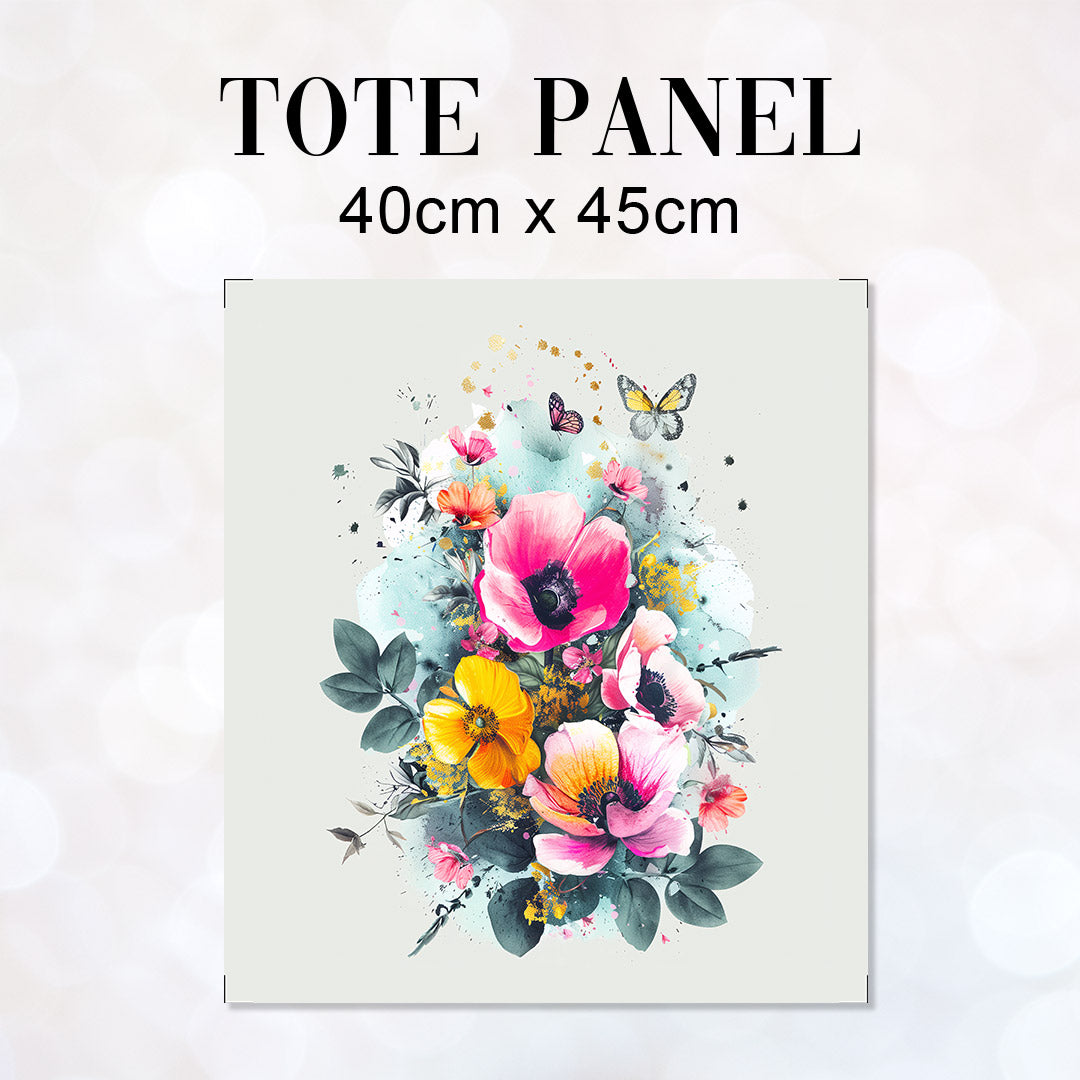 TOTE Shabby Chic Flowers 6 Fabric Bag Panel TP-427