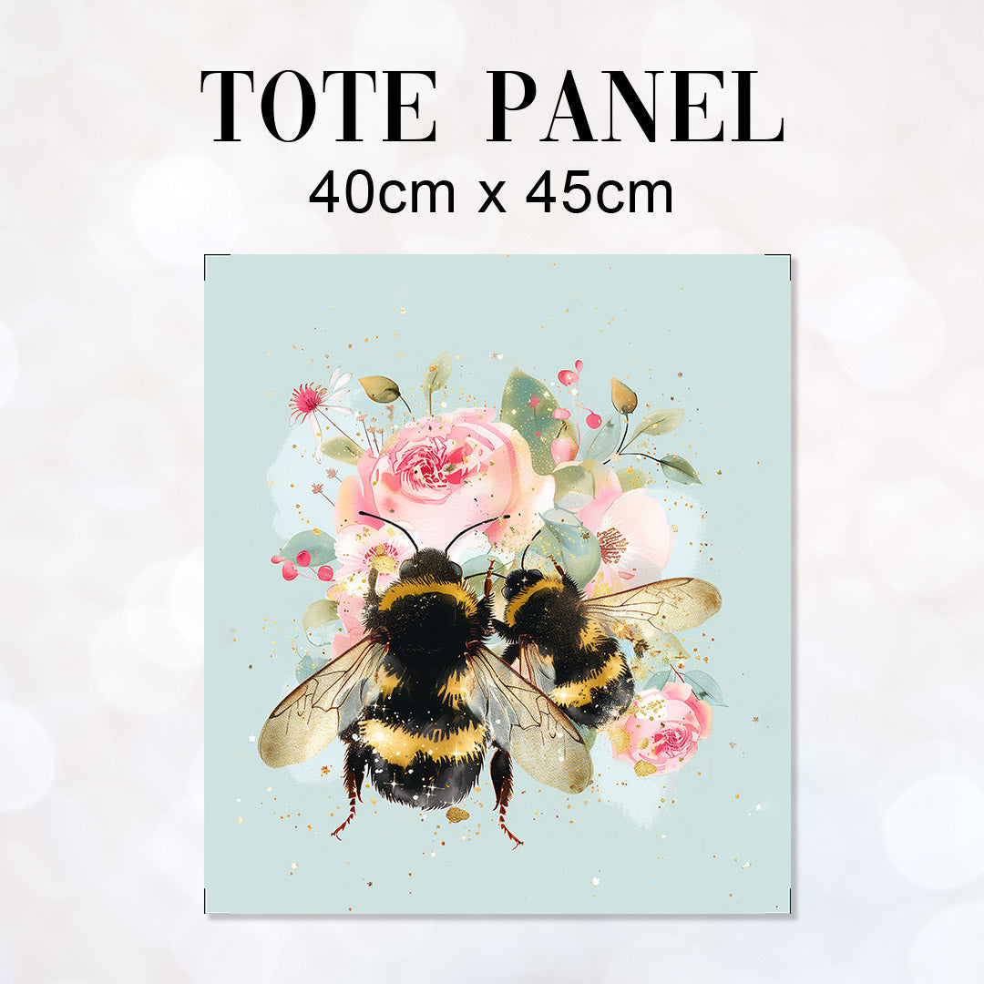 TOTE Shabby Chic Bees Fabric Bag Panel TP-428
