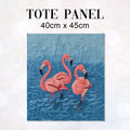 TOTE Embroidered Flamingos Fabric Bag Panel TP-434