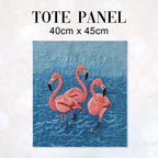 TOTE Embroidered Flamingos Fabric Bag Panel TP-434