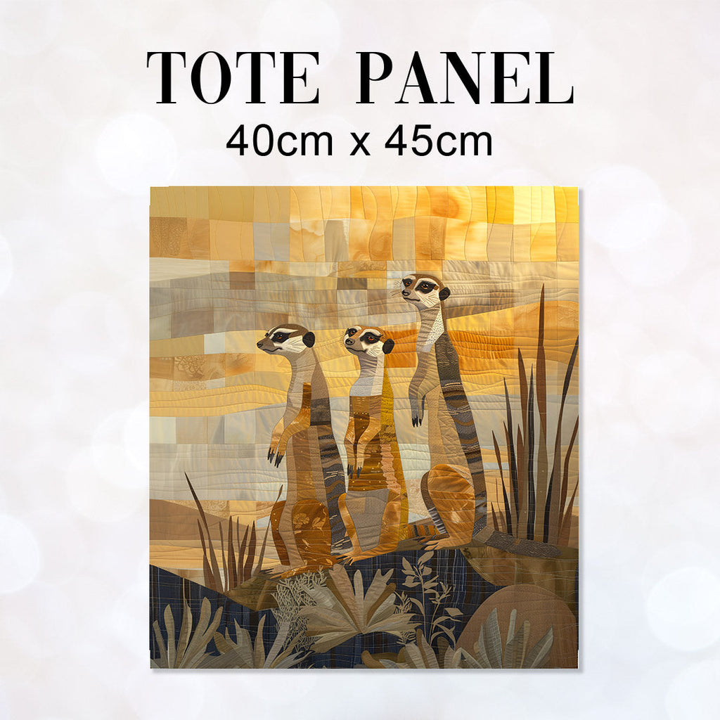 TOTE Quilted Meerkats Fabric Bag Panel TP-448
