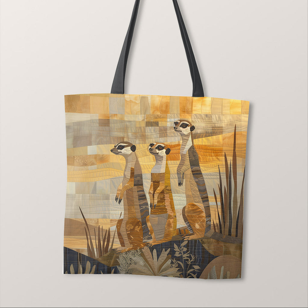 TOTE Quilted Meerkats Fabric Bag Panel TP-448