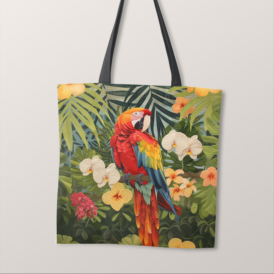 TOTE Quilted Macaw Parrot Fabric Bag Panel TP-450