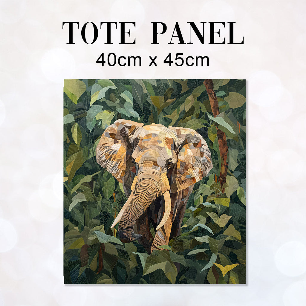 TOTE Quilted Elephant Fabric Bag Panel TP-456