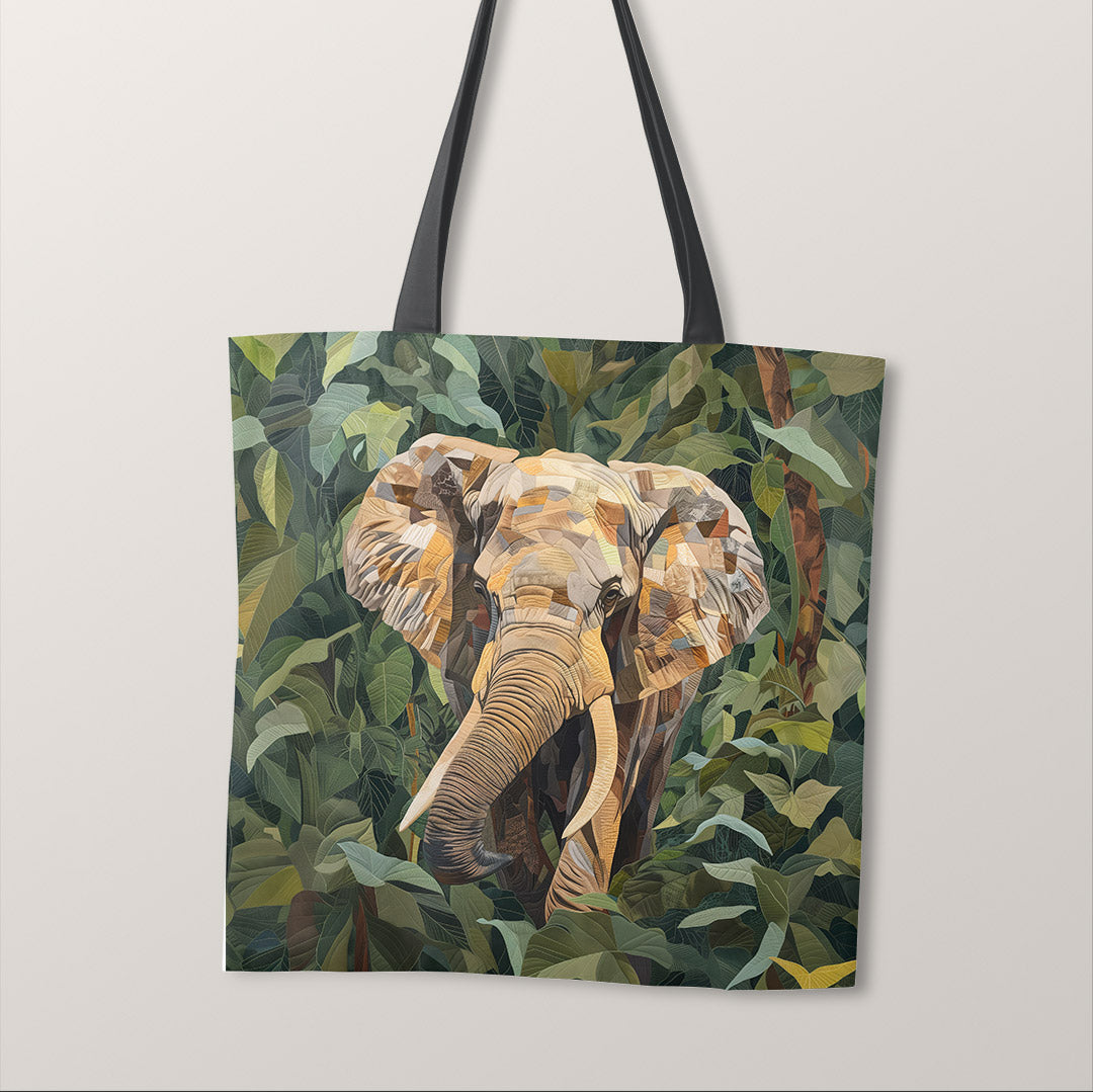 TOTE Quilted Elephant Fabric Bag Panel TP-456