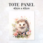 TOTE Cute Watercolour Hedgehog TP-46 Fabric Bag Panel