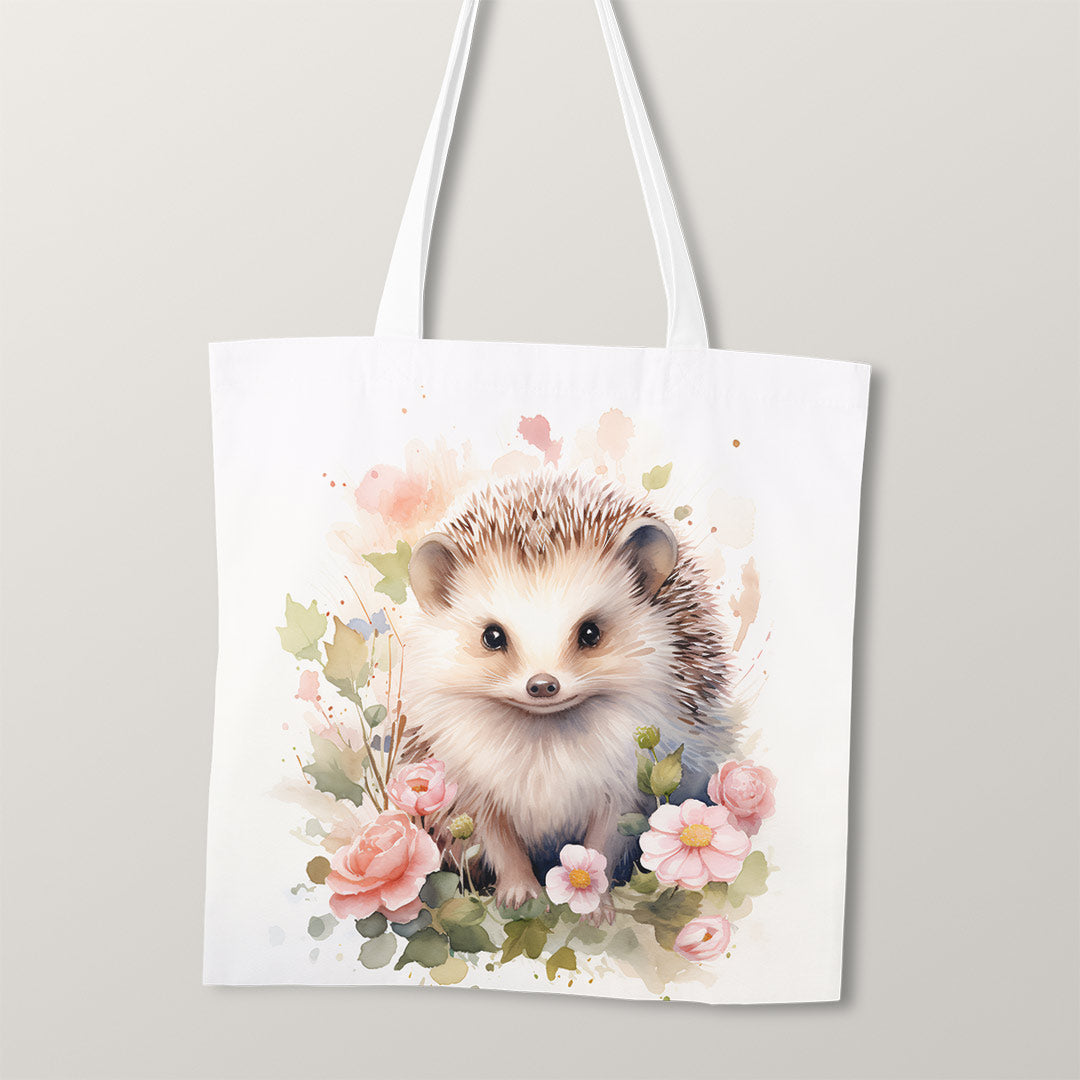 TOTE Cute Watercolour Hedgehog TP-46 Fabric Bag Panel