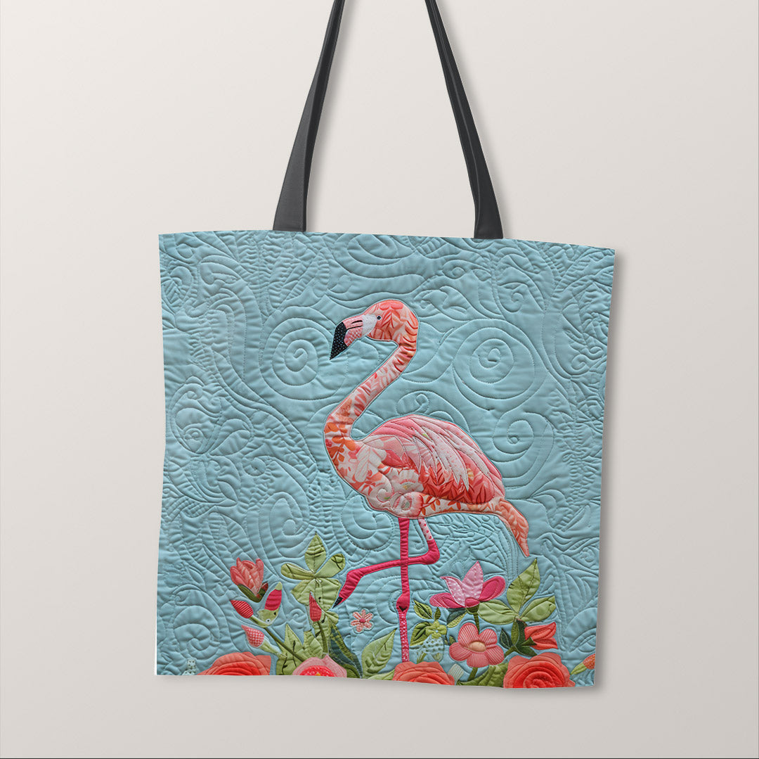 TOTE Quilted Flamingo Fabric Bag Panel TP-467
