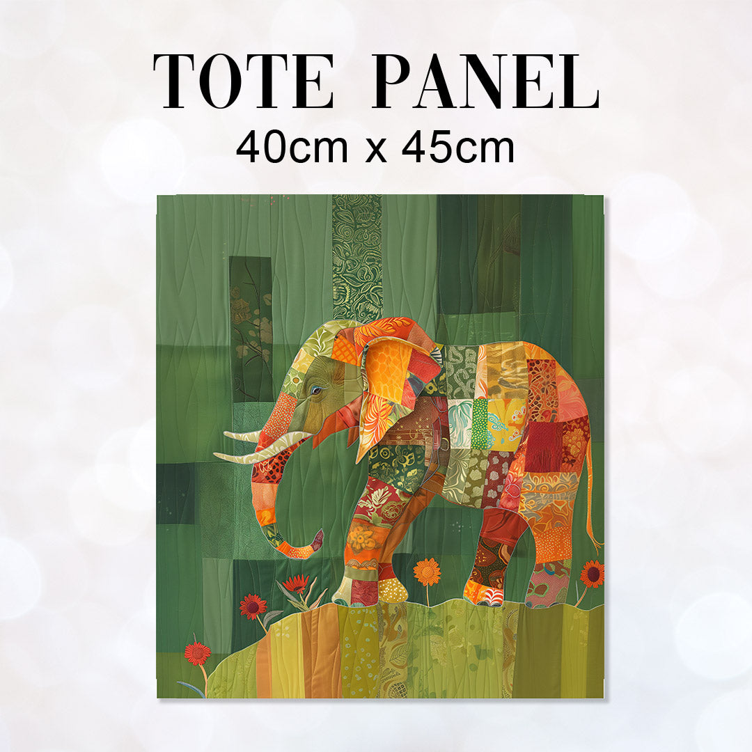 TOTE Patchwork Elephant 2 Fabric Bag Panel TP-470