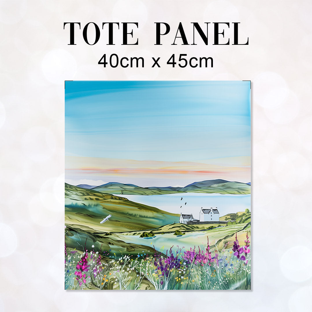 TOTE Highlands Cottage Fabric Bag Panel TP-486