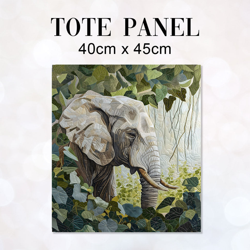 TOTE Quilted Elephant Fabric Bag Panel TP-488