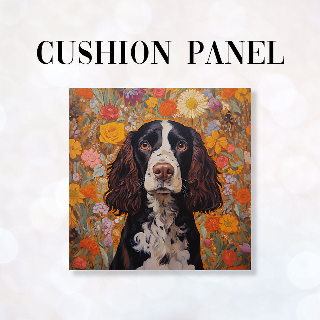 CUSHION Fabric Panel Brown Springer Spaniel CP-49