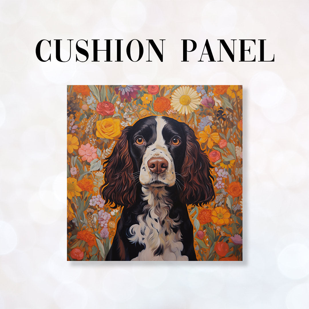 CUSHION Fabric Panel Brown Springer Spaniel CP-49