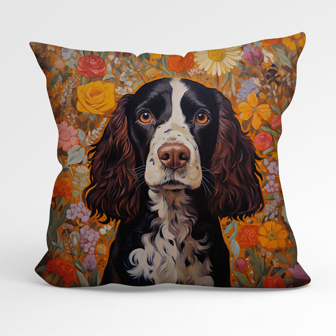 CUSHION Fabric Panel Brown Springer Spaniel CP-49