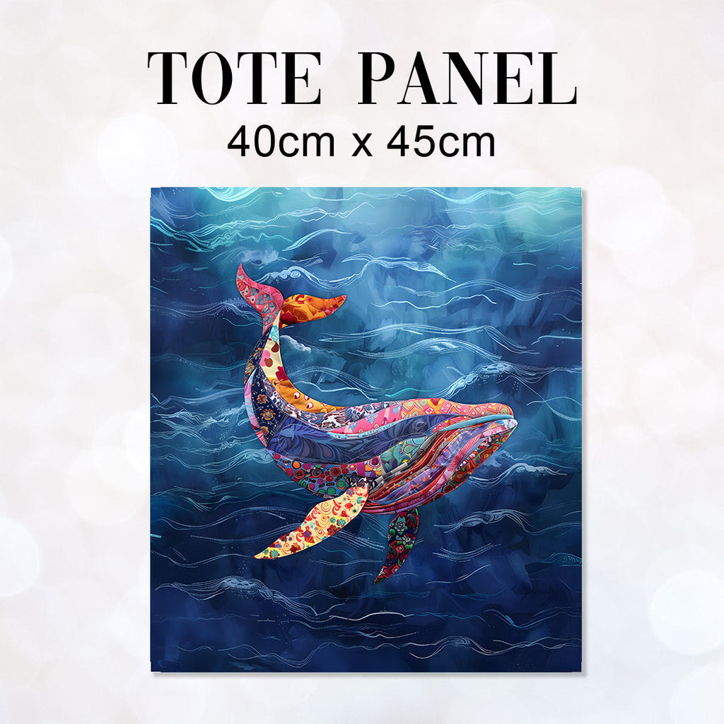 TOTE Quilted Whale Fabric Bag Panel TP-490