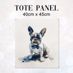 TOTE French Bulldog with Bow Fabric Bag Panel TP-492