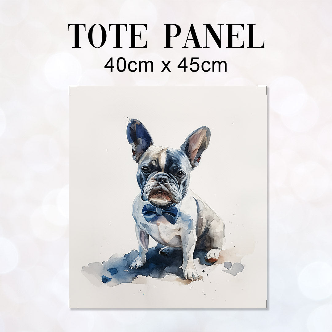 TOTE French Bulldog with Bow Fabric Bag Panel TP-492