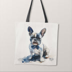 TOTE French Bulldog with Bow Fabric Bag Panel TP-492