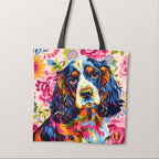 TOTE Colourful Spaniel Fabric Bag Panel TP-494