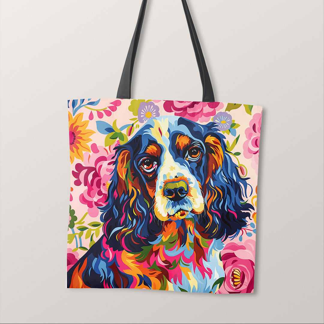 TOTE Colourful Spaniel Fabric Bag Panel TP-494