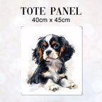 TOTE Tricolour Cavalier Spaniel Fabric Bag Panel TP-496