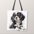TOTE Tricolour Cavalier Spaniel Fabric Bag Panel TP-496