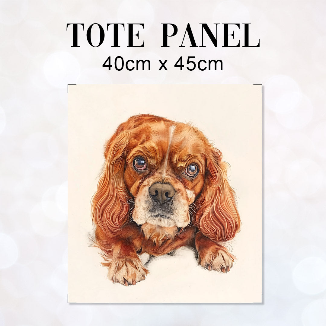 TOTE Ruby Cavalier Spaniel Fabric Bag Panel TP-497