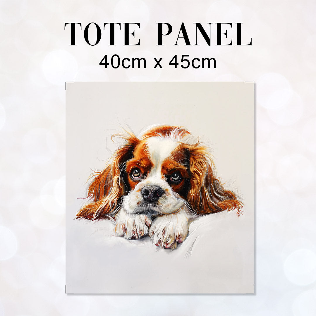 TOTE Blenheim Cavalier Spaniel Fabric Bag Panel TP-498