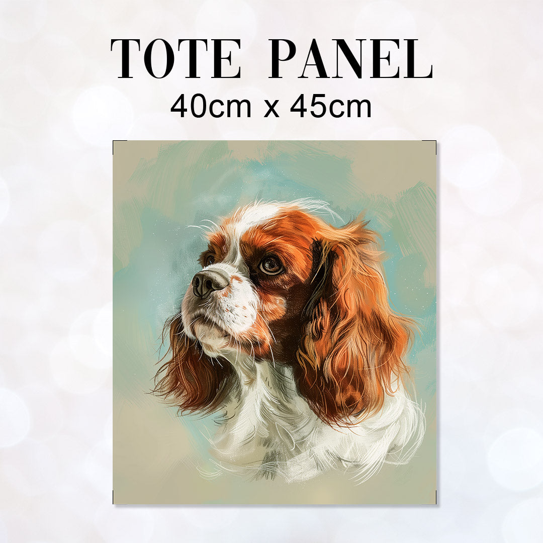TOTE Cavalier Spaniel Fabric Bag Panel TP-502