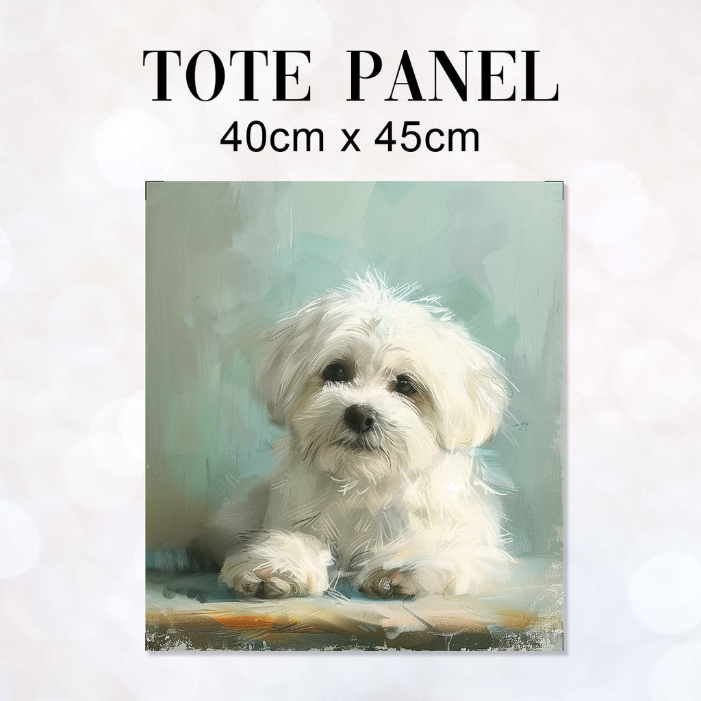 TOTE Maltese Dog Fabric Bag Panel TP-504