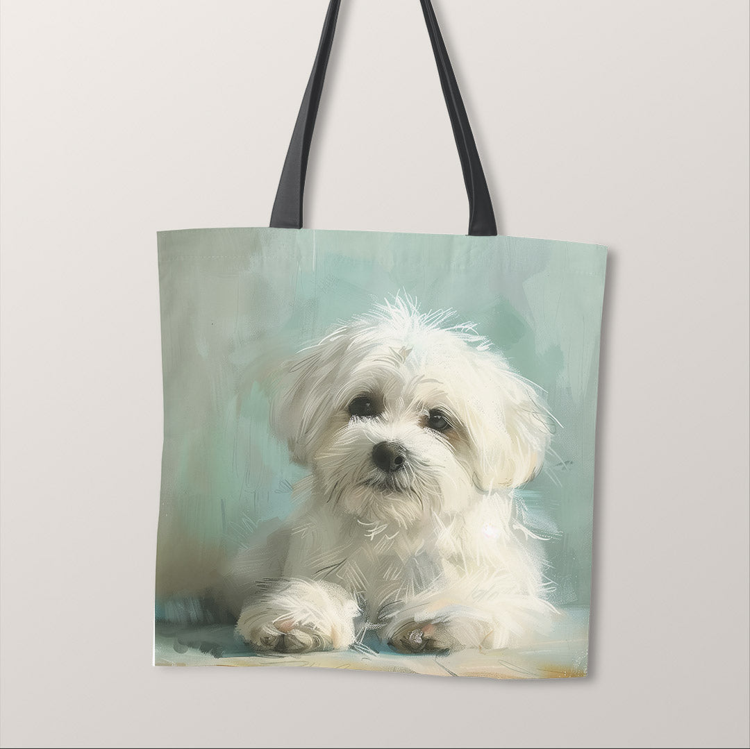 TOTE Maltese Dog Fabric Bag Panel TP-504