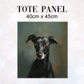 TOTE Black Greyhound Dog Fabric Bag Panel TP-505