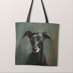 TOTE Black Greyhound Dog Fabric Bag Panel TP-505