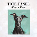 TOTE Black Greyhound On Mint Fabric Bag Panel TP-507