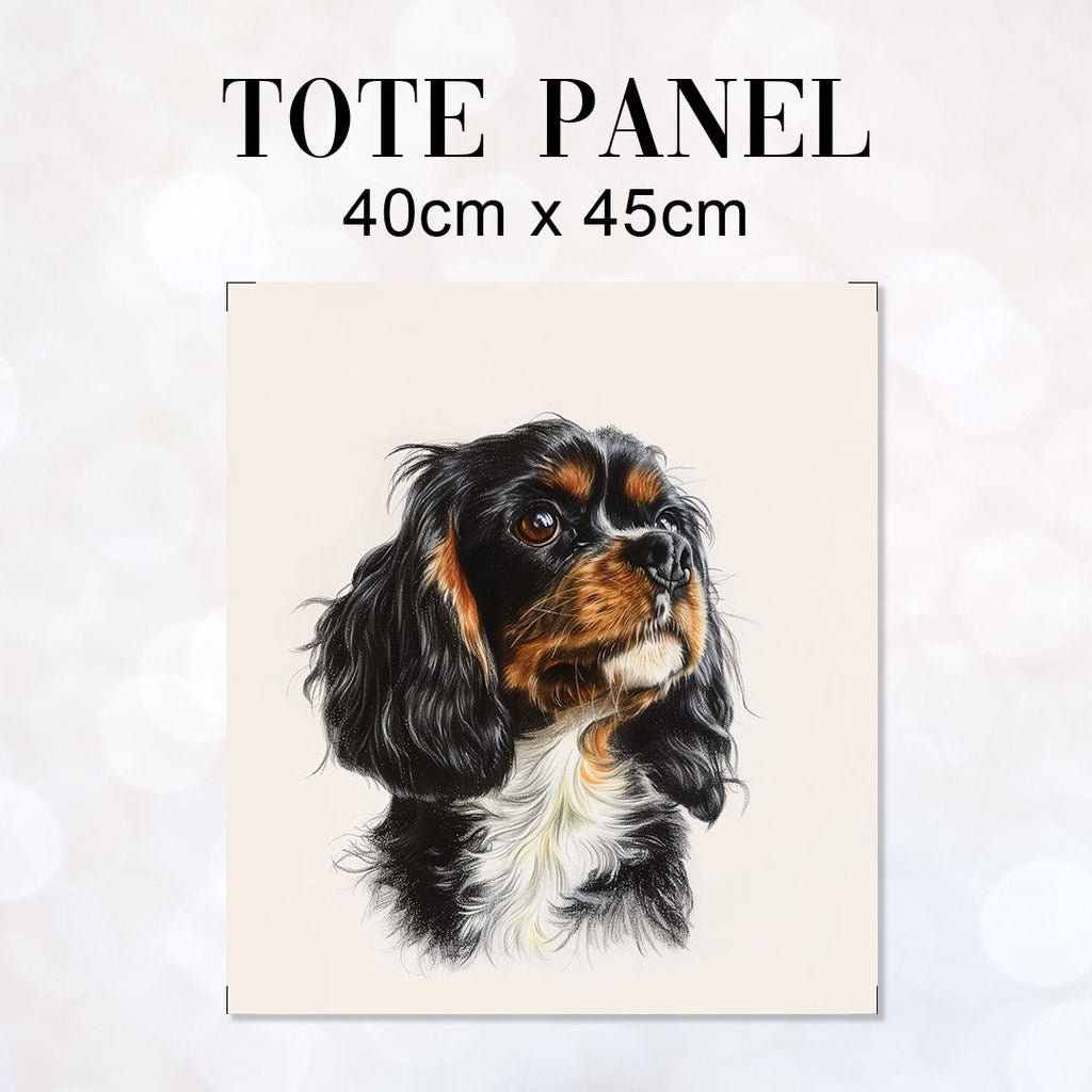 TOTE Cavalier Spaniel On Cream Fabric Bag Panel TP-509