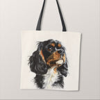 TOTE Cavalier Spaniel On Cream Fabric Bag Panel TP-509