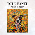 TOTE Bright Floral Staffie TP-51 Fabric Bag Panel