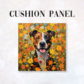 CUSHION Fabric Panel Bright Floral Staffie CP-51