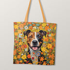 TOTE Bright Floral Staffie TP-51 Fabric Bag Panel
