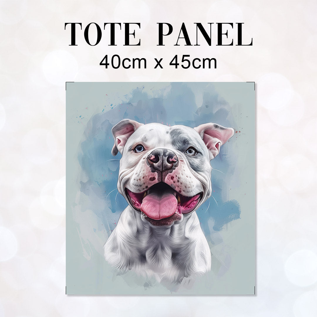 TOTE White American XL Bulldog Fabric Bag Panel TP-512