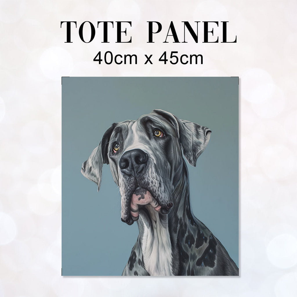 TOTE Great Dane Dog On Grey Fabric Bag Panel TP-514