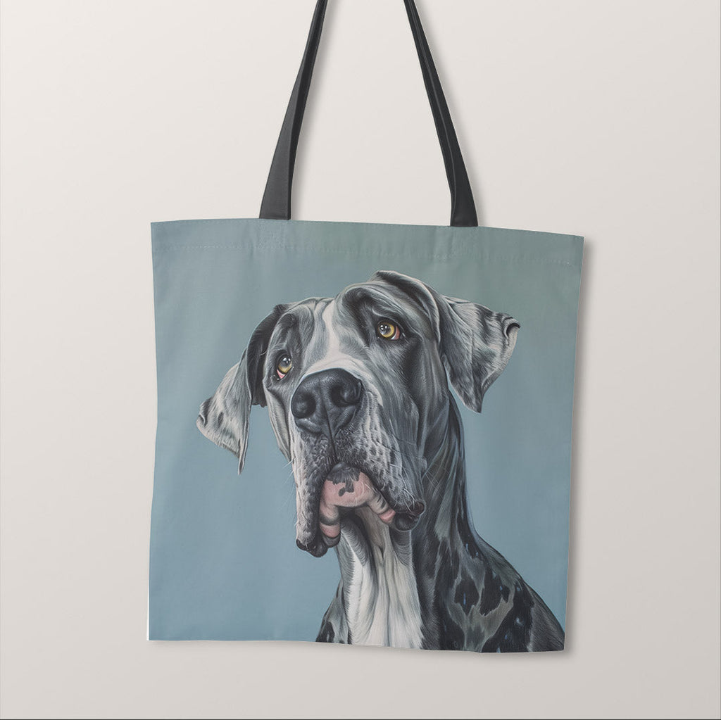 TOTE Great Dane Dog On Grey Fabric Bag Panel TP-514