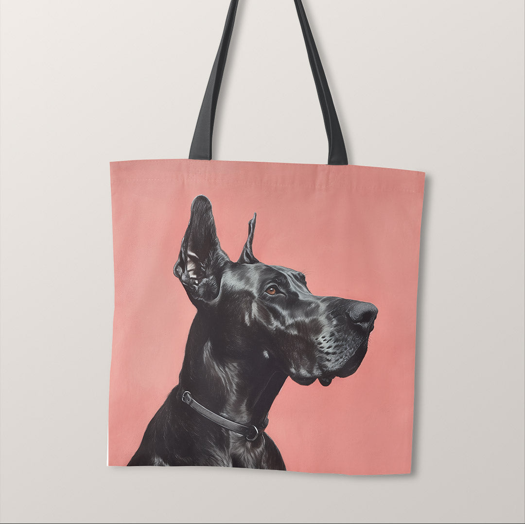 TOTE Great Dane Dog On Pink Fabric Bag Panel TP-516