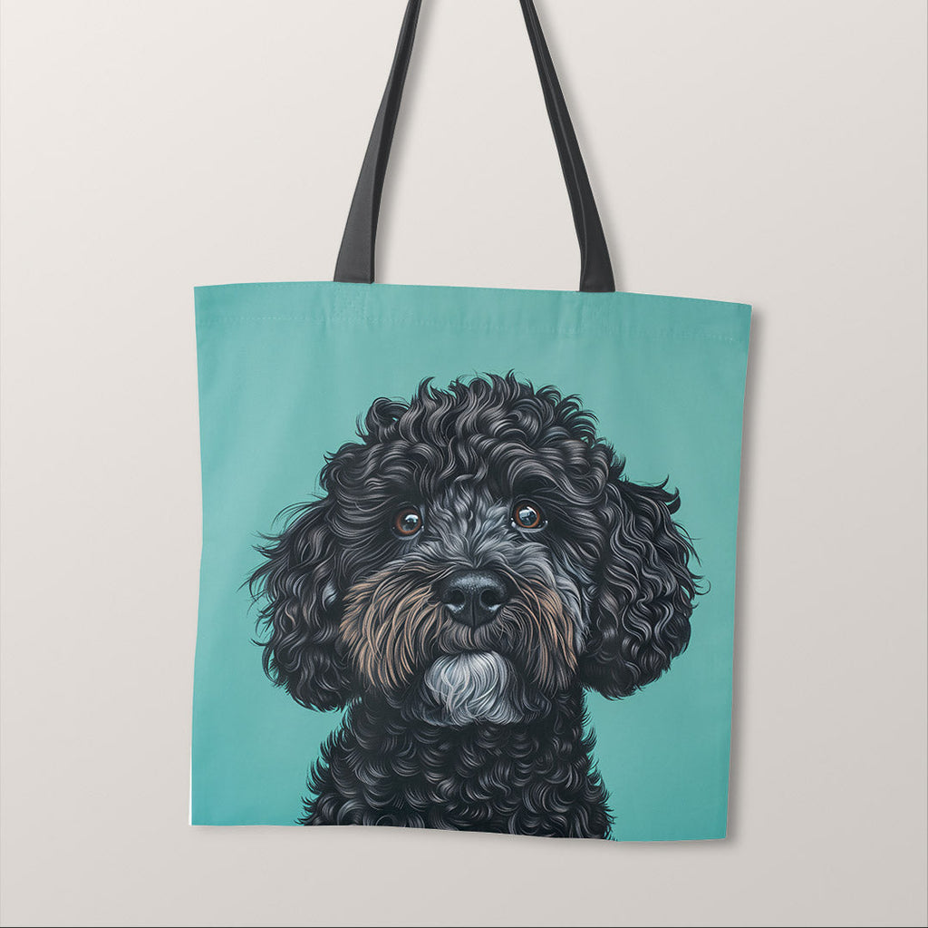 TOTE Black Cockapoo Dog Fabric Bag Panel TP-518