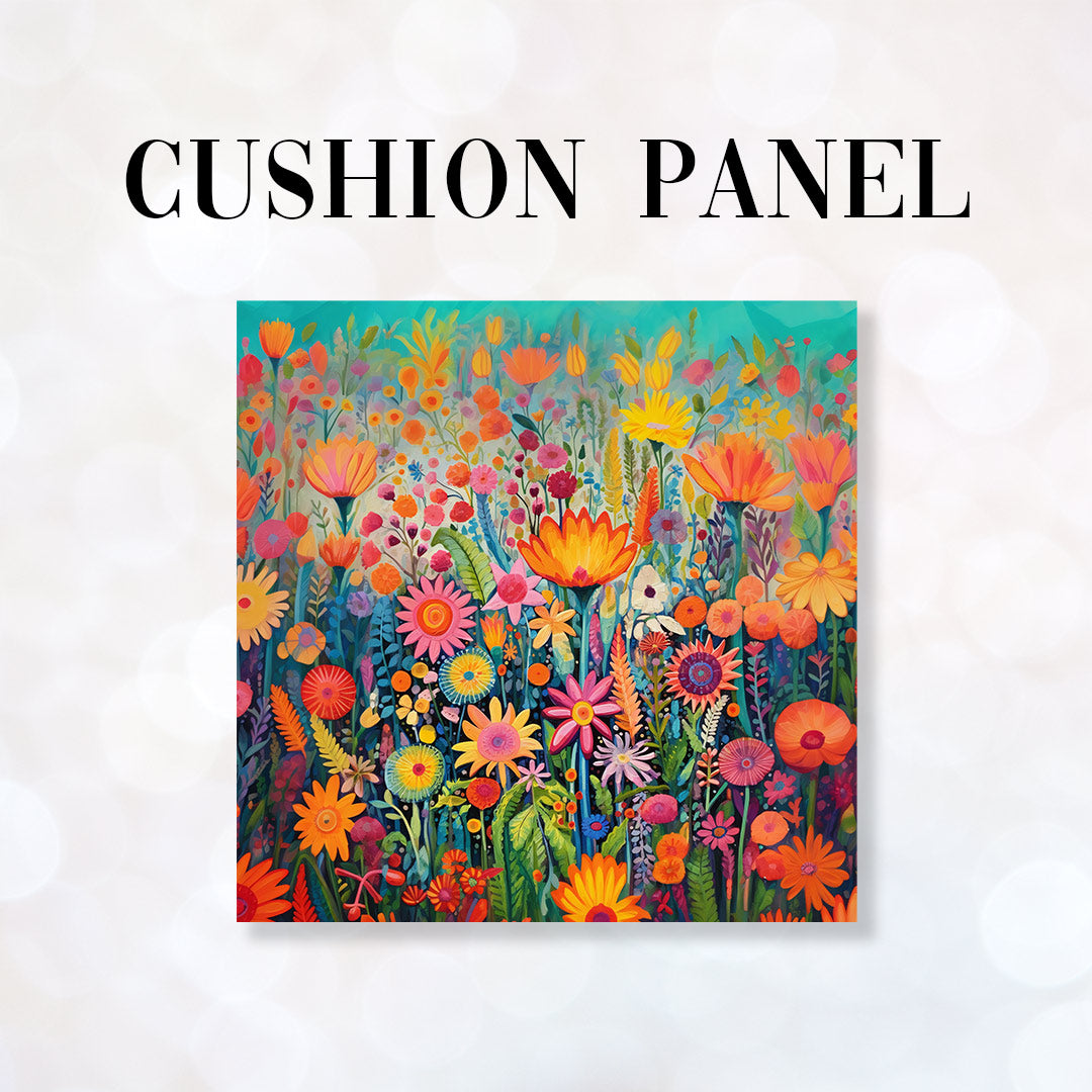 CUSHION Fabric Panel Bright Floral Meadow CP-52