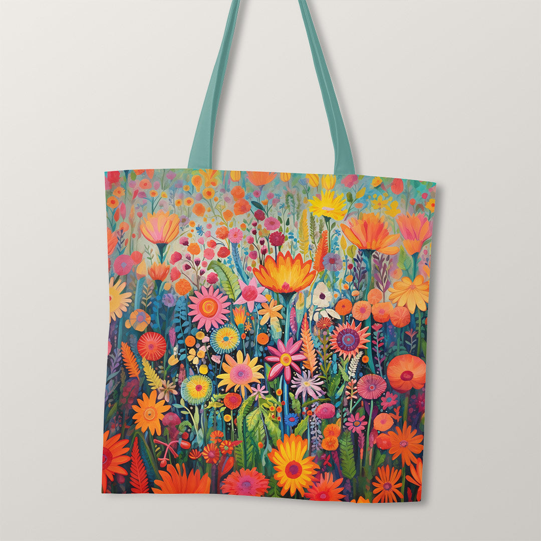 TOTE Bright Floral Meadow TP-52 Fabric Bag Panel