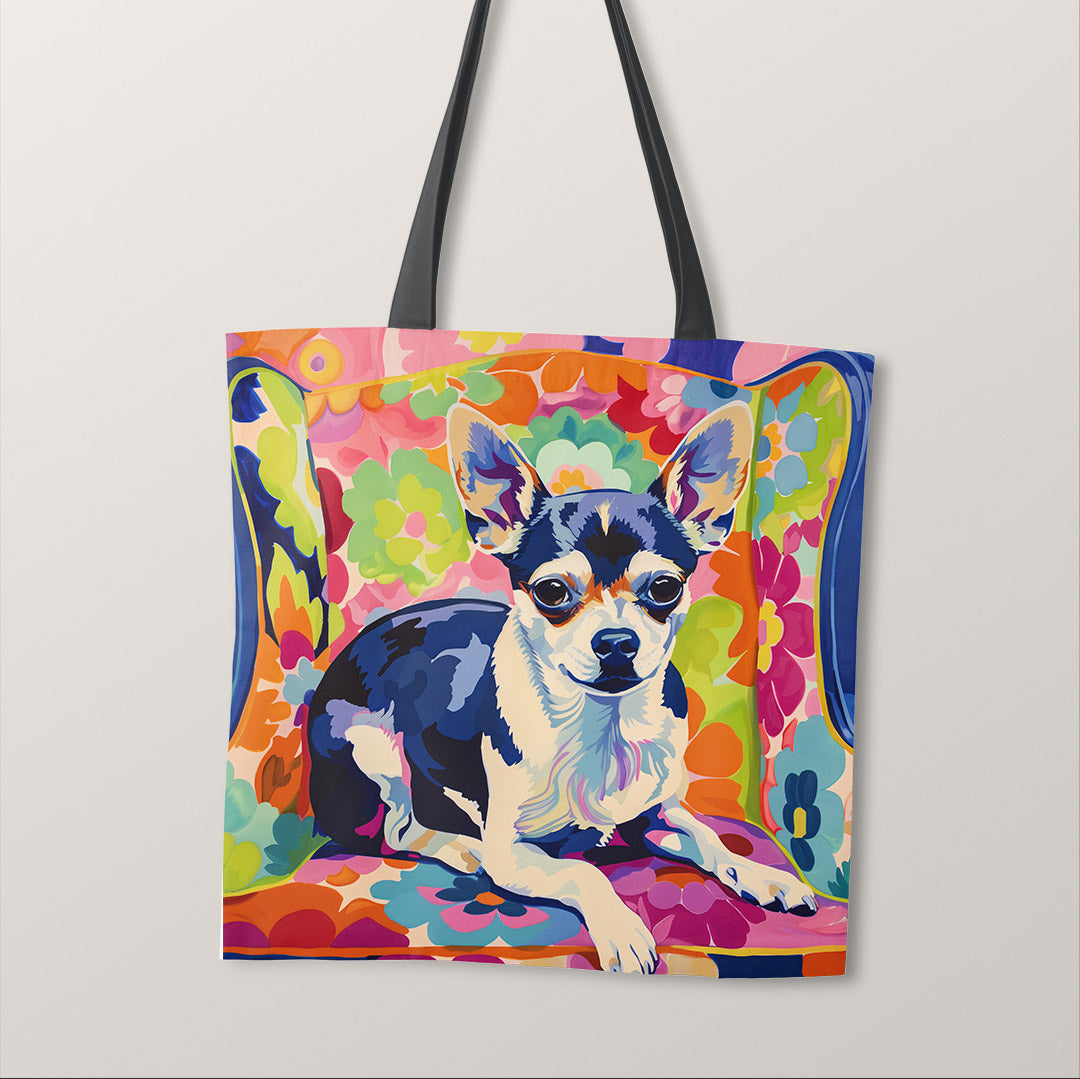 TOTE Colourful Chihuahua Fabric Bag Panel TP-524