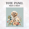 TOTE Floral Maltese Dog 2 Fabric Bag Panel TP-527