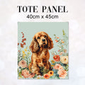 TOTE Floral Brown Cocker Spaniel 1 Fabric Bag Panel TP-529