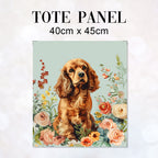 TOTE Floral Brown Cocker Spaniel 1 Fabric Bag Panel TP-529